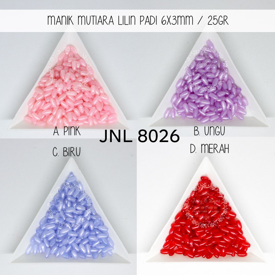 Code 8026 Manik Mutiara Lilin padi 6mm