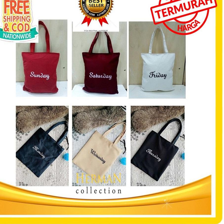TOP PRODUK ToteBag Daily Tote Bag Sunday Monday Friday Tuesday Wednesday Monday Friday Saturday# COD