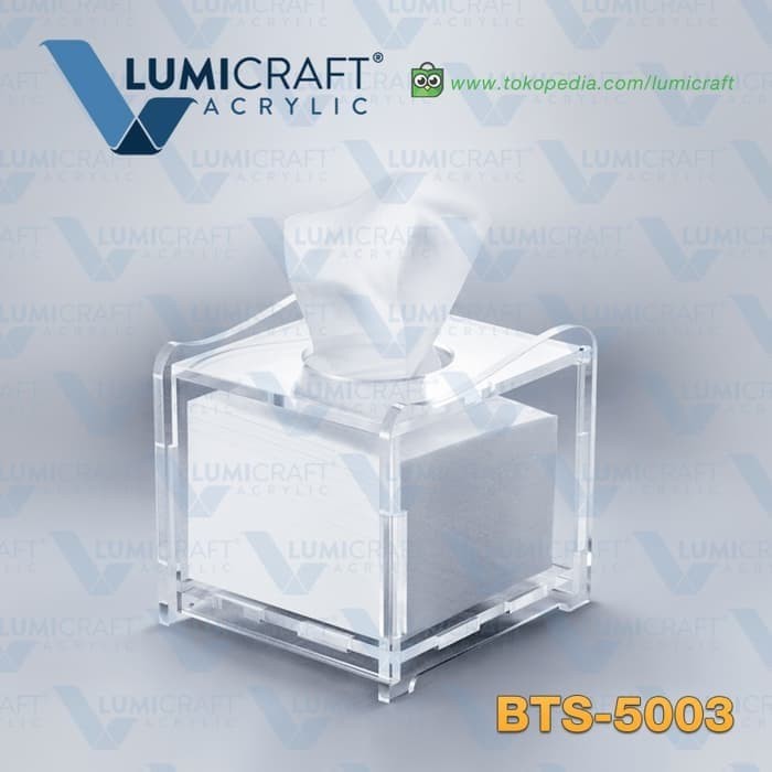 Wave Kotak Tisu Akrilik / Acrylic Tissue Box - Tebal 5Mm