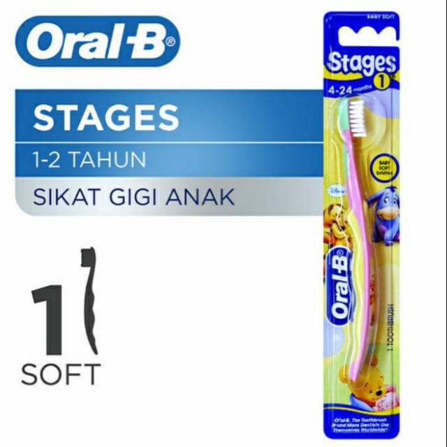 Oral-B Sikat Gigi Anak Stages 1 - 2 - 3 - 4 Soft 1's Oral B