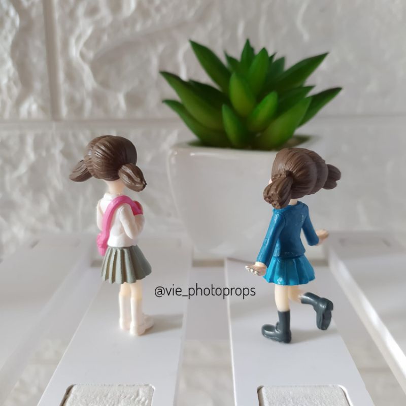 2Pcs / Set Miniatur Two Girls A / B Props Foto / Properti Fotografi