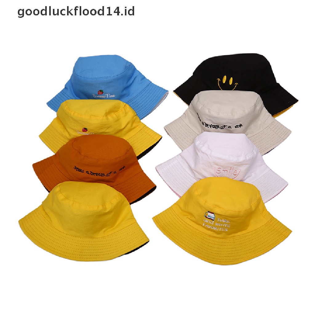 [OOID] Fashion Women Breathable Double-Sided Cotton Bucket Hat Hunting Fishing Sun Cap ID