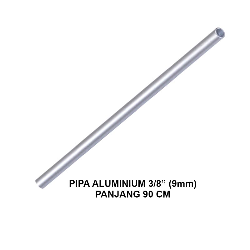 EELIC PIA-ALM9MMX1MM Pipa aluminium pipa bulat ukuran 3/8" (9mm) x 1 mm panjang 90 cm