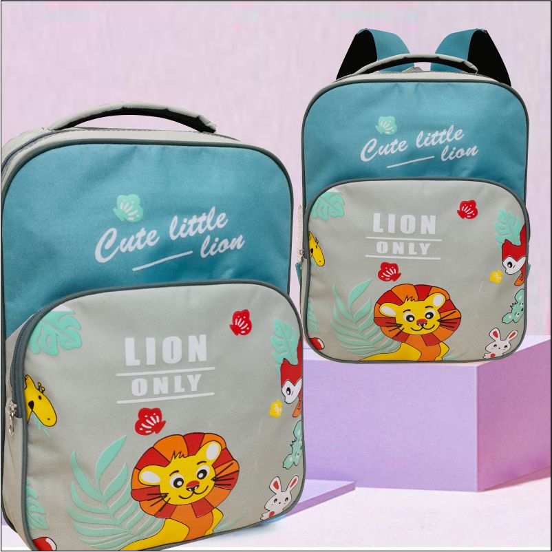 Tas Ransel Anak Tas Sekolah Karakter Motif Lucu Gambar Lion Backpack Anak PAUD TK SD - PG 8921