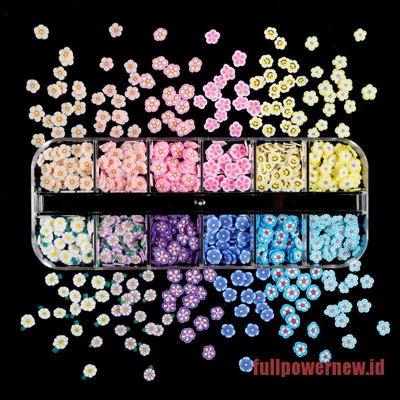 【COD】12 Grid/set Love Heart Glitter 3D Colorful Nail Art Sequins Slices Flakes New