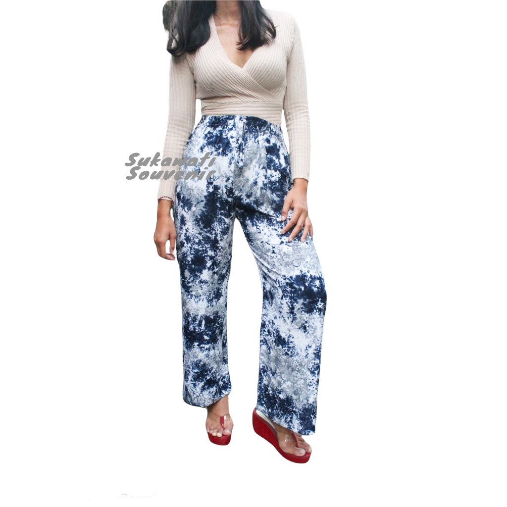 CELANA KULOT PANJANG TIE DYE BALI-DONGKER ABU-PUTIH