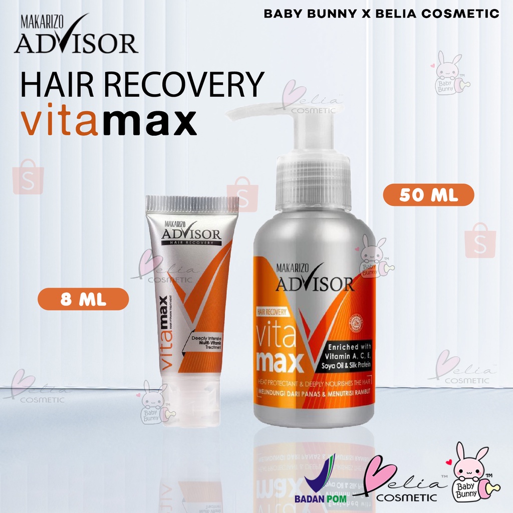 ❤ BELIA ❤ Makarizo Advisor Hair Recovery Vitamax 8ml tube | 50ml pump Vitamin Rambut BPOM Halal