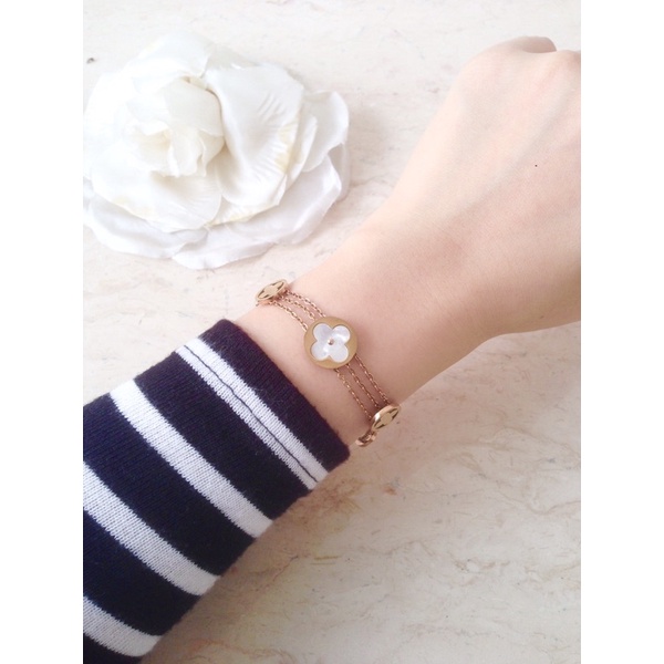 Gelang LV rantai keramik putih