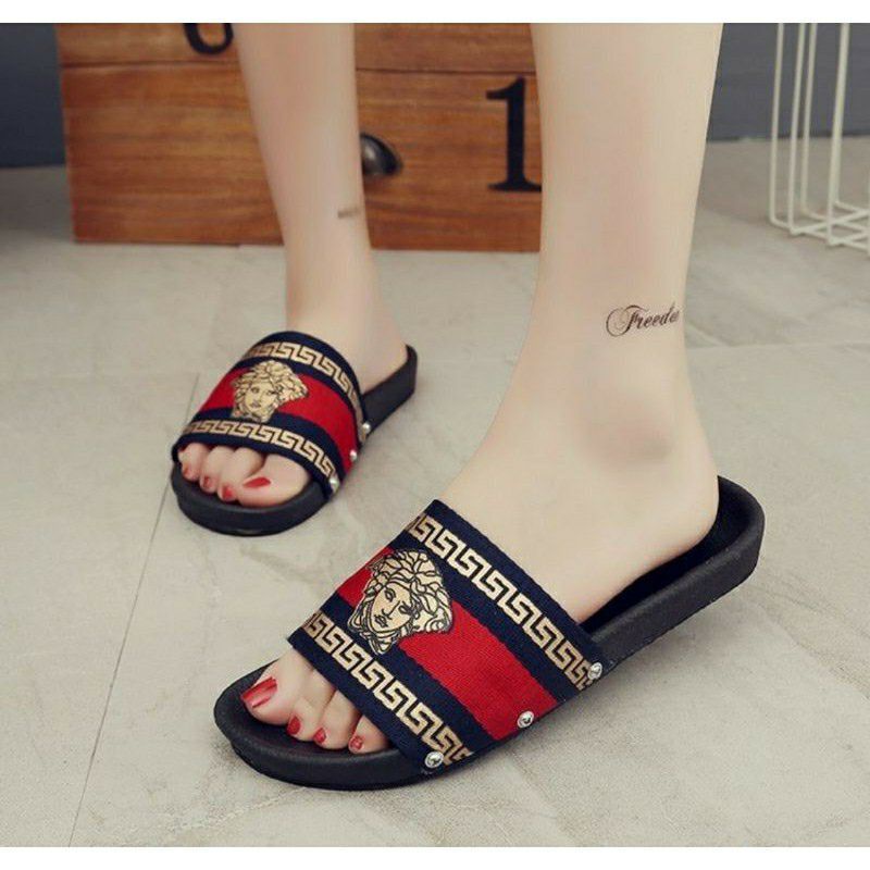 SANDAL KOKOP WANITA TERBARU MOTIF VERSACE