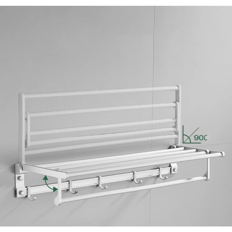 803 Rak Handuk Gantungan Aluminium Lipat Croom Towel Rack 60cm Tebal