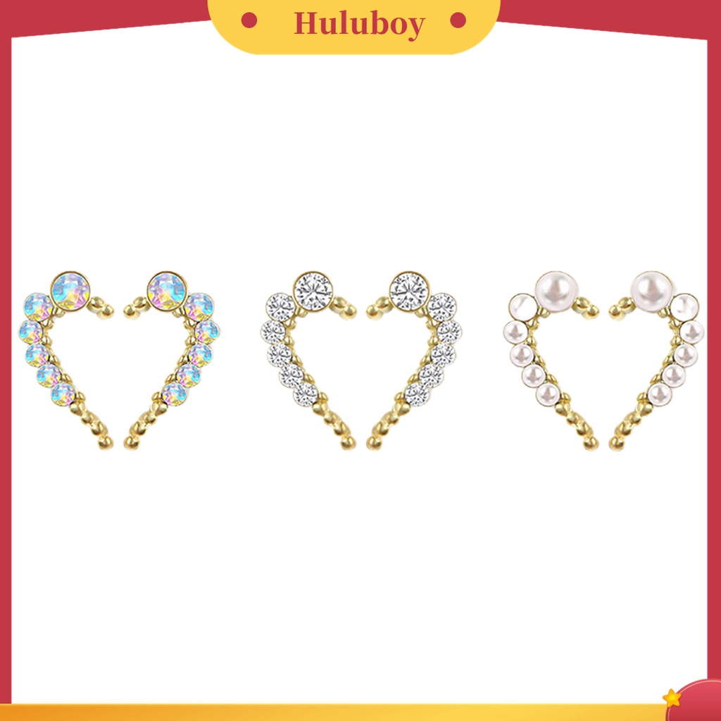 Huluboy Huluboy♡ 10pcs Dekorasi Manicure Bentuk Hati Simetris Bahan Alloy Untuk Fotografi