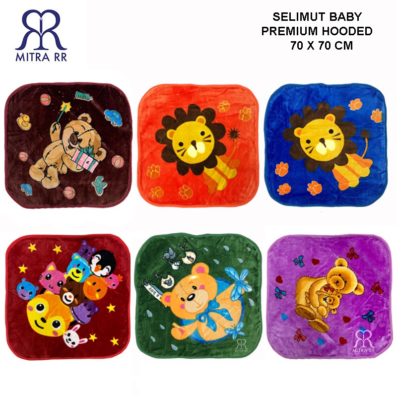 Selimut Bayi Premium Double Fleece / Selimut Bayi With Hood/ Selimut Bulu Halus Ukuran 70X70