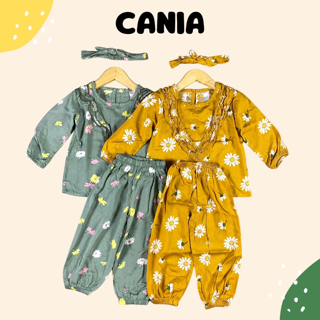 1-3TH SETELAN ANAK PEREMPUAN CANIA FREE HEADBAND ONE SET ANAK RAYON BY LITTLE KODA (SNI)