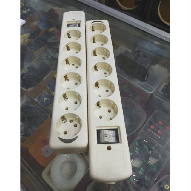Stop Kontak Arde 6 Lubang Loyal + Switch On Off