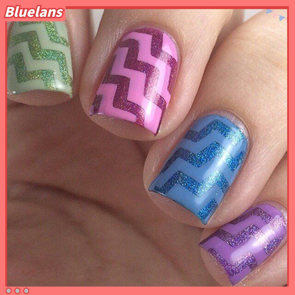 [Bayar Di Tempat][bluelans] 5 Lembar Stiker Cetakan French Nail Art Manicure DIY