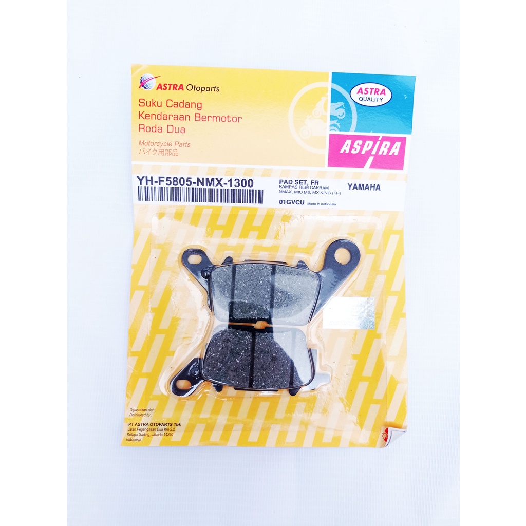 Kampas Rem YH-F5805-NMX-1300 Aspira Original Diskpad Dispad DIscpad N MAX(FR), MIO M3(FR), MX KING(FR) Murah