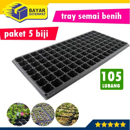 [Paket 5 Biji] Tray Semai 105 Lubang Pot Tray Penyemaian Semai Bibit Tanaman Hidroponik Hydroponik H