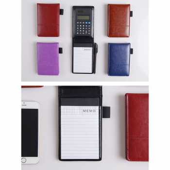 Buku Catatan Binder  Notebook Note Cover Kulit with Kalkulator / Buku Catatan Agenda Planner Jurnal Journal Harian Diary Diari Notebook Notes Kerja / Buku Binder Bergaris Murah Berkualitas Sampul Kulit Pu Desain Elegan Dengan Kalkulator