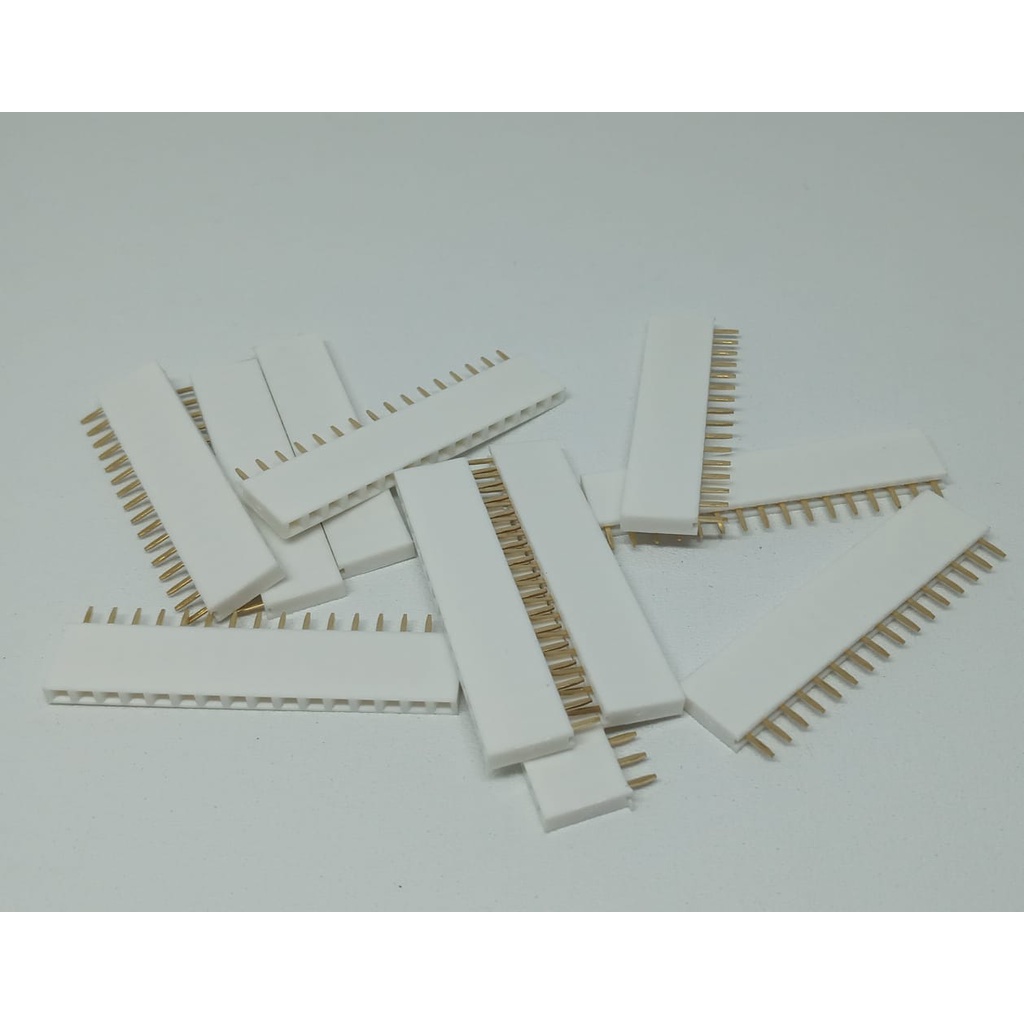 Pin Header Female Color 1x16 Pin Single Row 2.54mm Putih 16p