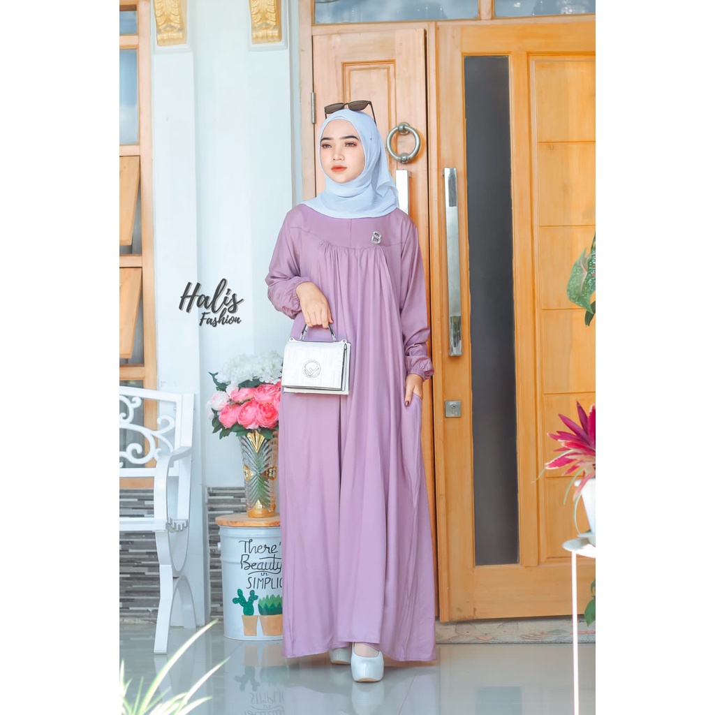 DRESS FIRDA BY HALIS Katun TWILL premium CANDA SUSUN KANCING GAMIS KEKINIAN BUSANA MUSLIM HANGOUT KAJIAN kajep jepang polos premium