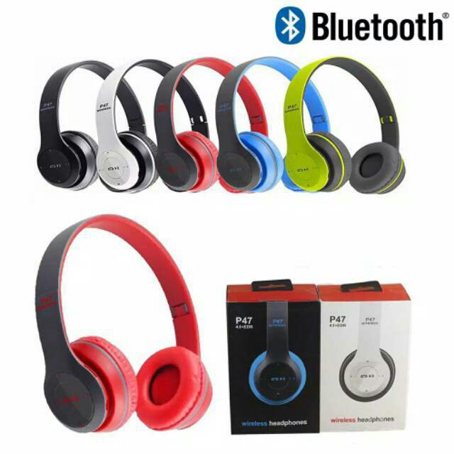 Headset Bluetooth Wireless P47 5.0+EDR