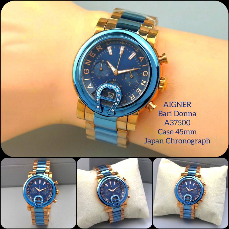 Jam Tangan Analog Pria Aigner Bari Donna A37500 Japan Miyota Chronograph Movement
