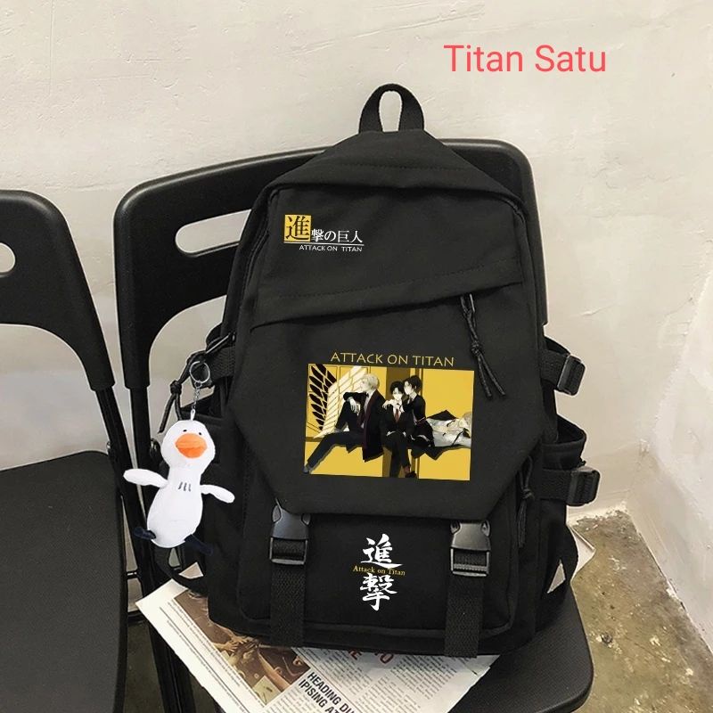 Ransel Attack On Titan Tas Nilon Pria Wanita Tas Sekolah Pelajar Ransel Anak Perempuan Anak Laki - Laki Tas Buku Mode Terbaru Laptop