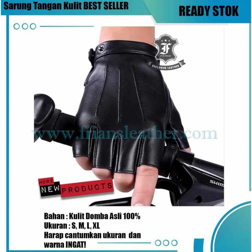 Sarung Tangan Half Finger Kulit Motor Garut FLS032