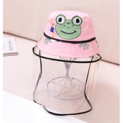 TOPI ANAK ANTI CORONA, FACE SHIELD ANAK, TOPI CORONA ANAK,  FACESHIELD TOPI ANAK, READY STOK!-KATAK PINK (M)/(L)
