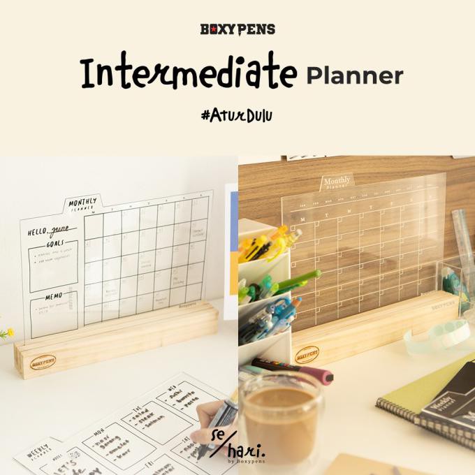 

✨BISA COD✨ Acrylic Package Intermediate Planner - Putih, none