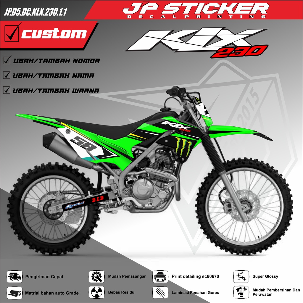 Decal Sticker KLX 230 - Dekal Stiker full body KLX 230 desain D5 01