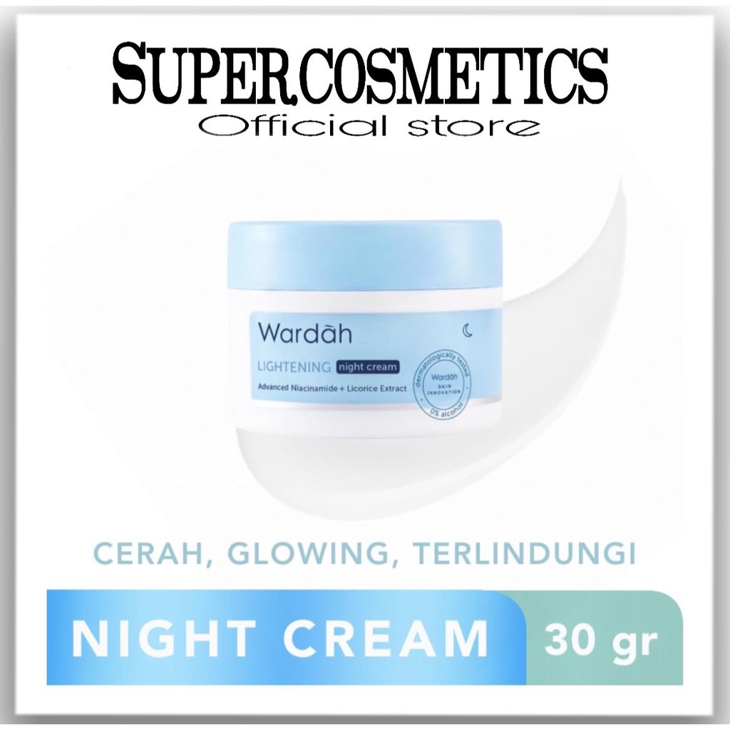 Wardah Lightening Night Cream Advanced Niacinamide 30 g Terlaris