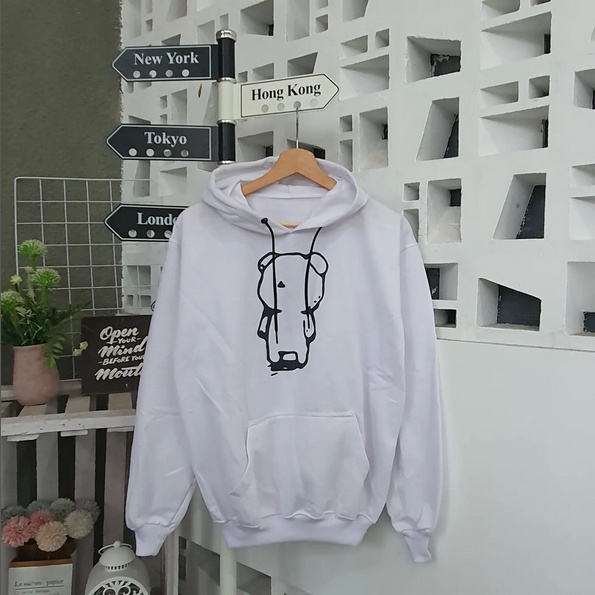 LONELY BEAR HOODIE SWEATER BAHAN FLEECE TEBAL