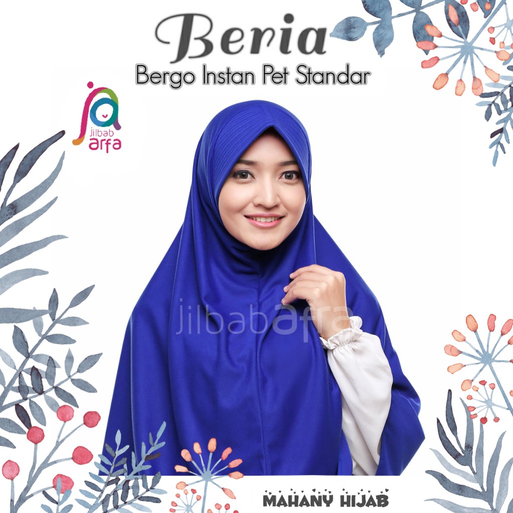 Jilbab Afra Jilbabarfa Beria Bergo kaos pet standar, Biru Benhur