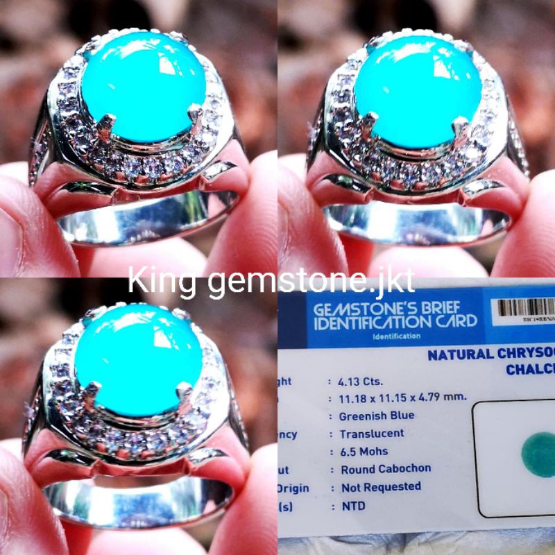 natural crysicolla chalcedony/bacan indonesia NTD crystal+memo acc lab