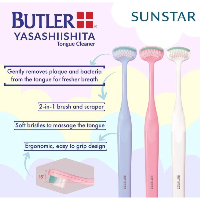 Tounge Cleanser Butler Sunstar Japan / Sikat Pembersih Lidah merk Butler Sunstar