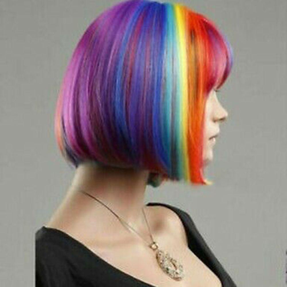 Wig Warna PREVA Rambut Palsu Pendek Perempuan Warna Warni Baru