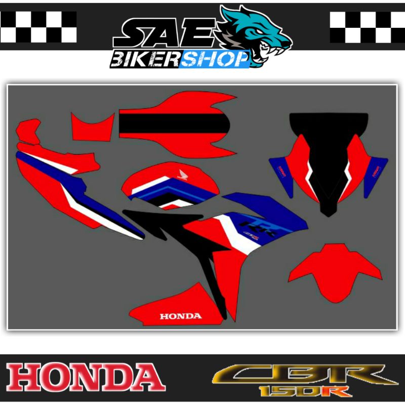 DECAL FULLBODY CBR150R CBR FACELIFT GRAFIS RWB THREE COLOUR