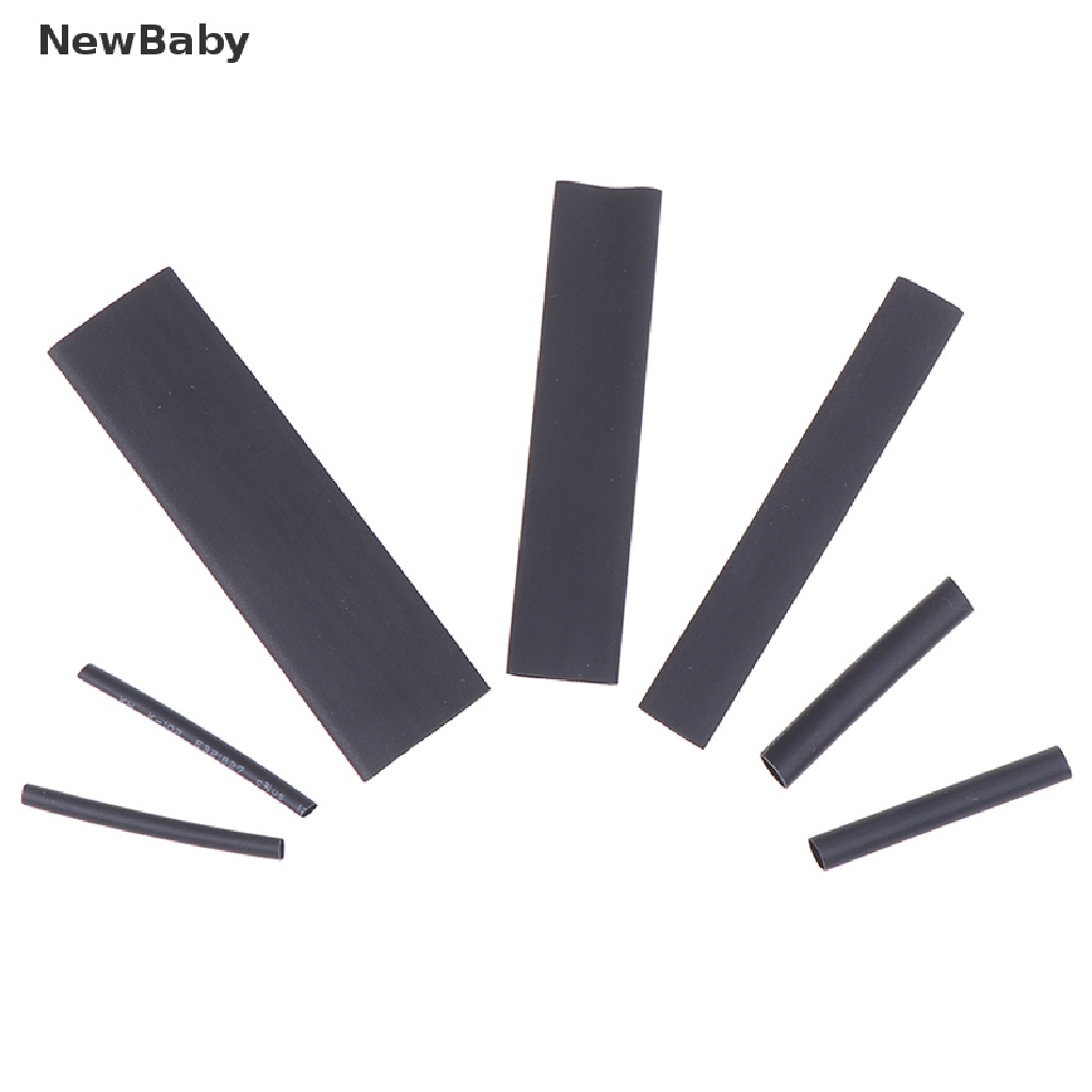 NewBaby 127Pcs Weatherproof heat shrink sleeving tubing tube assortment kit black glue ID