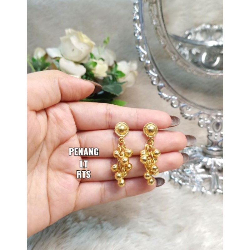 anting anggur replika emas 24k