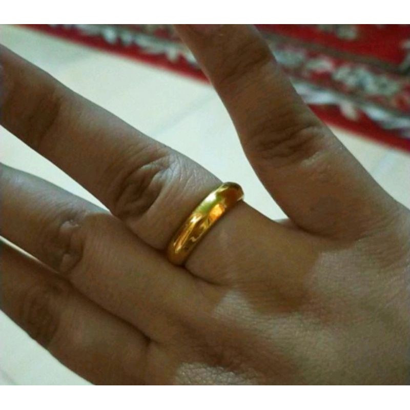 cincin polos emas 375 lebar