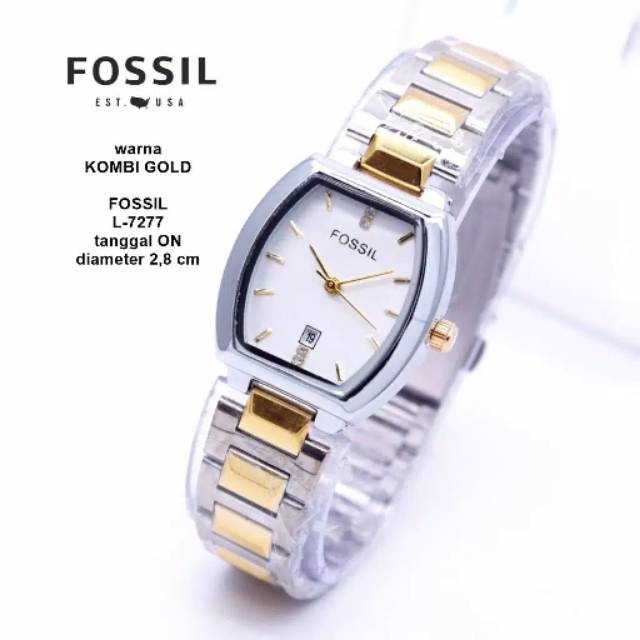 Jam tangan wanita/cewek FOS AC oval kotak tanggal aktif