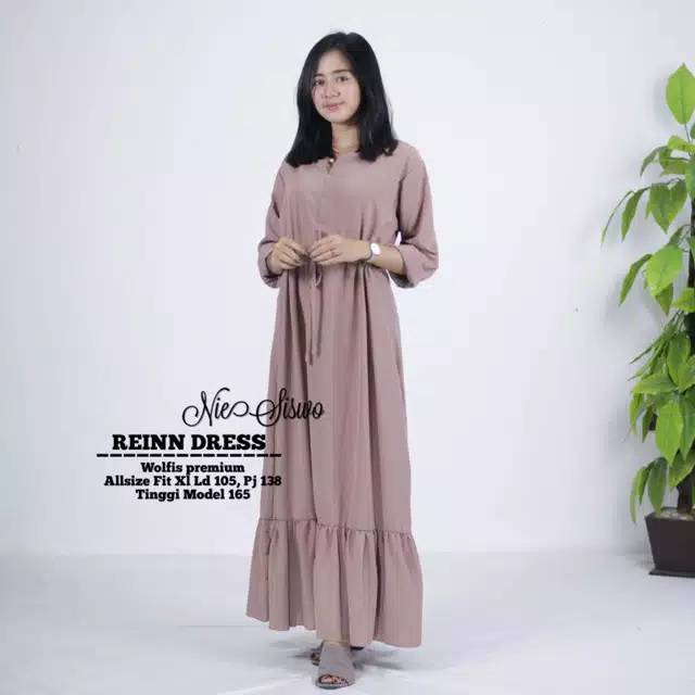 GAMIS REINN DRESS || GAMIS WOLFIS JUMBO PREMIUM bahan wolfis bukan balotelli