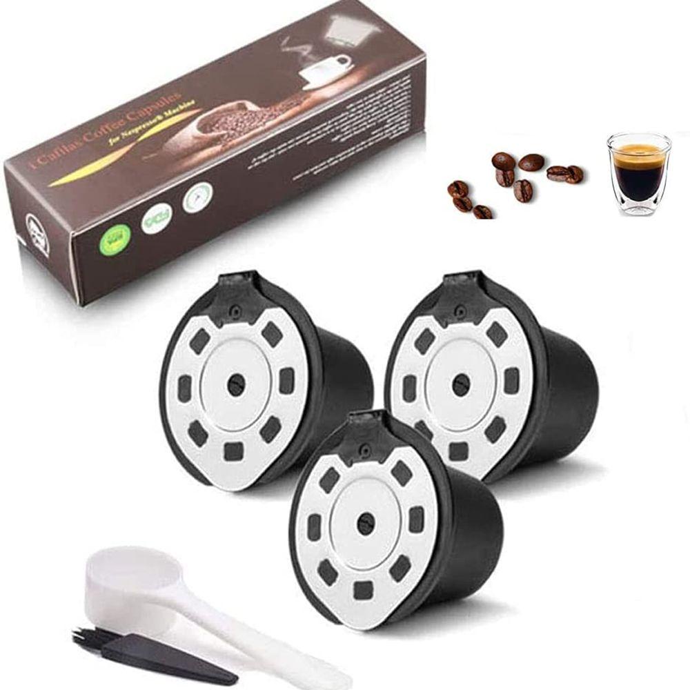 Solighter 3pcs Sikat Sendok Kopi Kapsul Bar Crema Maker Reusable Pods