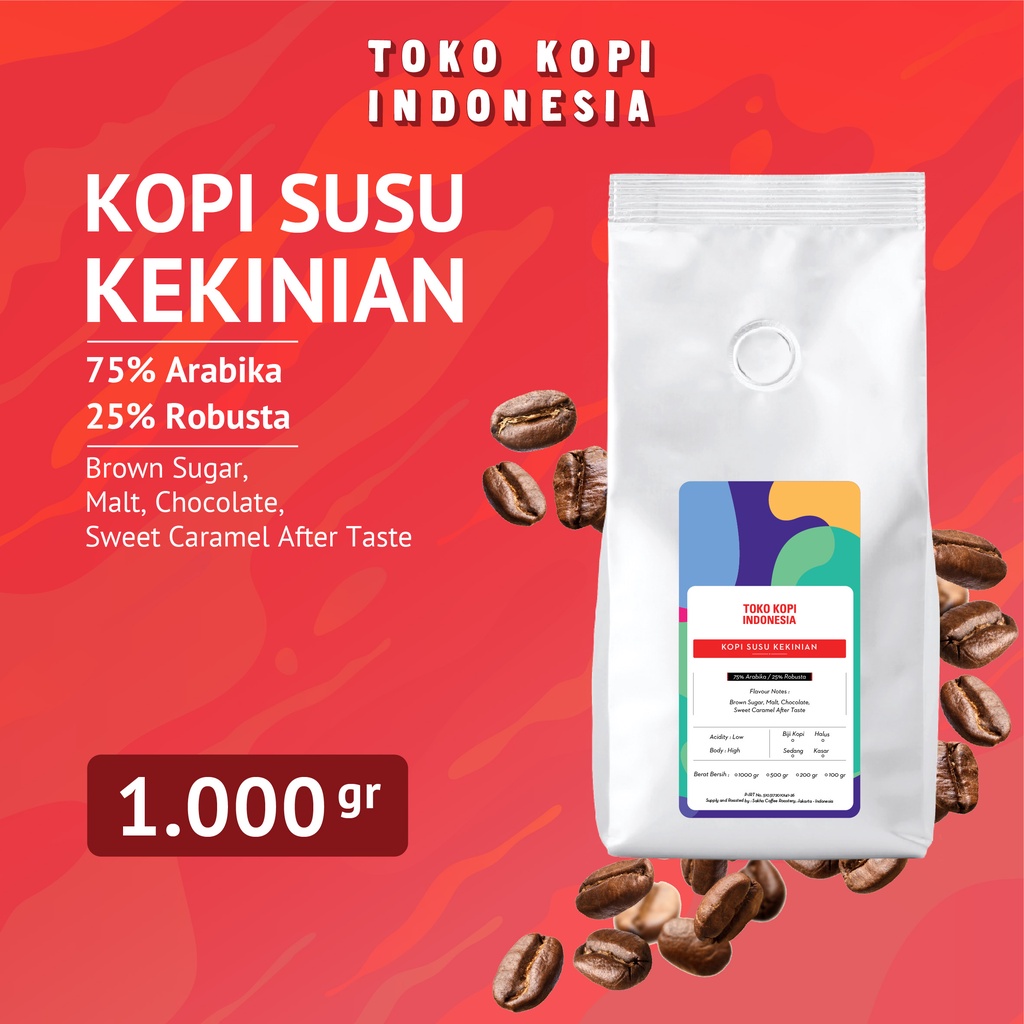 

Kopi Susu Espresso Blend Minuman Kekinian Coffee Beans 1Kg Biji Bubuk