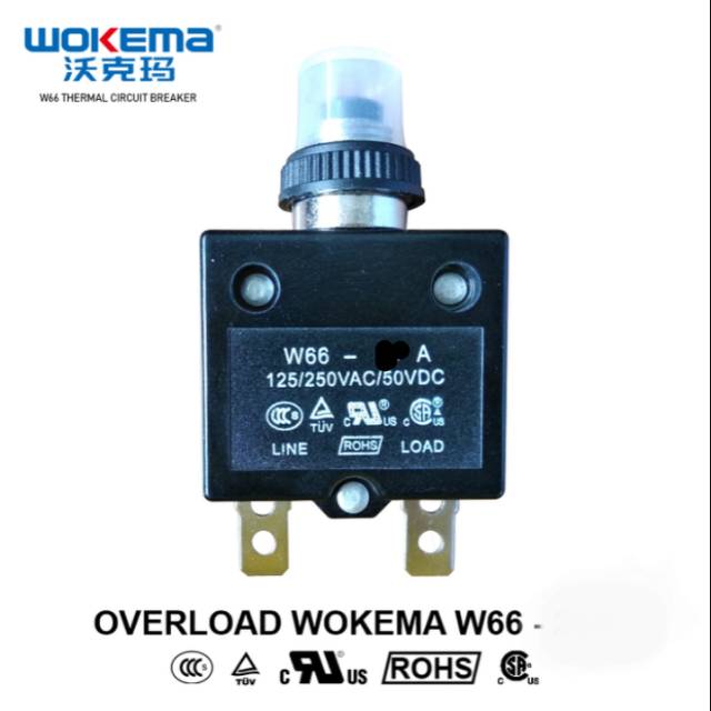 OVERLOUD - THERMAL CIRCUIT BREAKER WOKEMA 20 AMP - W66 SERIES