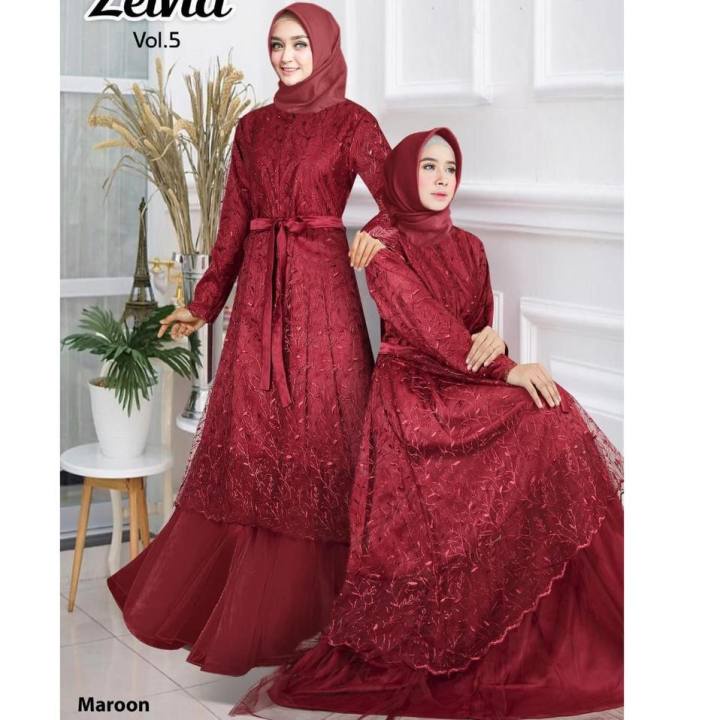 Sabrina Maxy Dress Kondangan Jumbo Gamis Brukat Remaja Gamis Kondangan Gamis Brukat