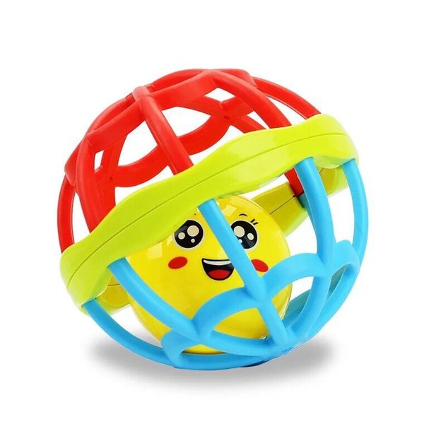 Non-Momi Homi Mainan Kerincingan Bayi Teether Rattle Stick Gigitan Bayi BOLA BPA FREE Mainan Anak Krincingan Emoticon Lucu Baby Toys Rattle Ball  Kerincingan Silikon Karet Lembut Bisa Bunyi lucu