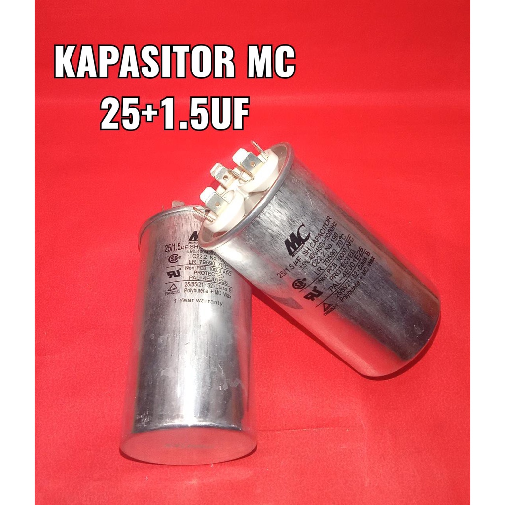 Kapasitor Capasitor Kompressor AC LG 1PK 25 + 1.5mF