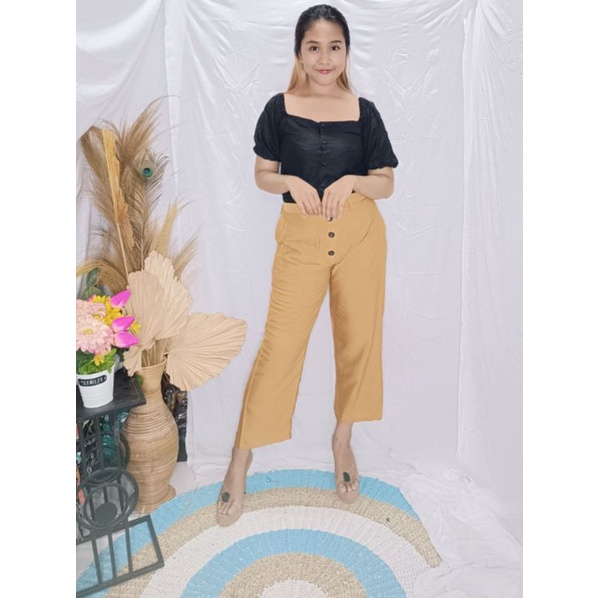 celana kulot kancing depan